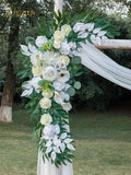 Artificial Flowers Swag Set, Ivory White Silk Wedding Arch Decor