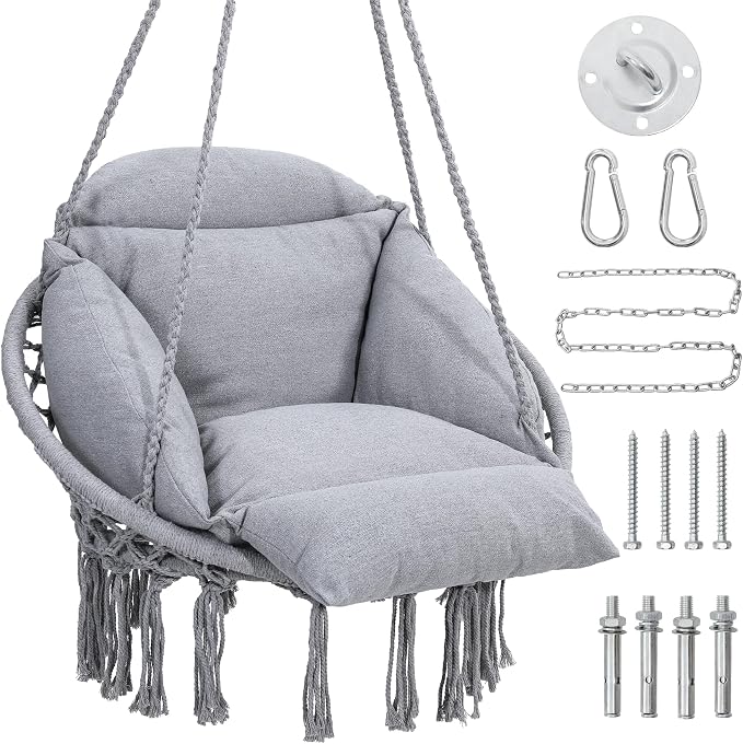 Macrame Hammock Hanging Swinging Chair by KROFEM