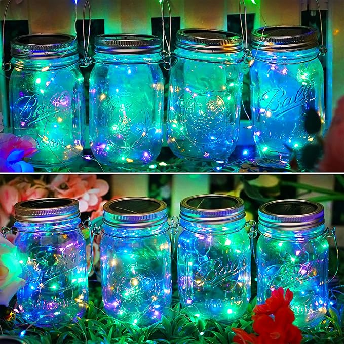 String Lights for Mason Jars, 12 Pack Solar 30 LED Waterproof