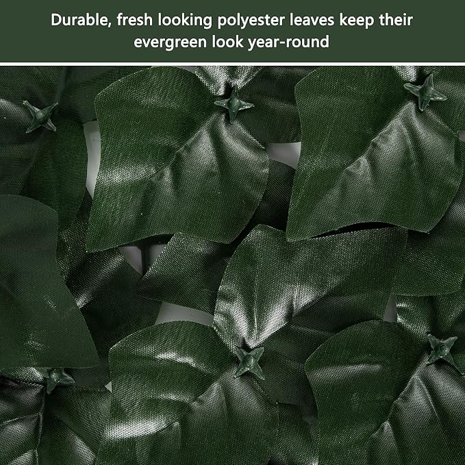 Decorative Fence Privacy Screen, Green Plastic Faux Ivy Roll, 157.5 x 39.4 in