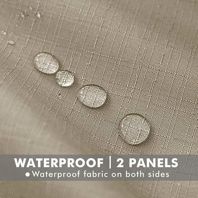 HolidayIdeas 6 Panels Linen Outdoor Curtains - Image 2