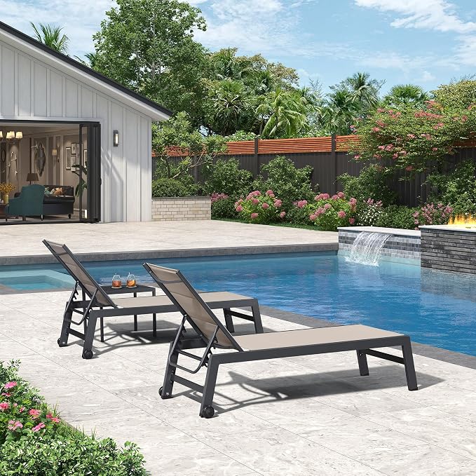 PURPLE LEAF Outdoor Patio Chaise Lounge Chair Set of 2 Chair - Image 7
