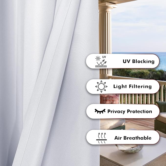 BONZER Wide Waterproof Outdoor Curtains - Image 4