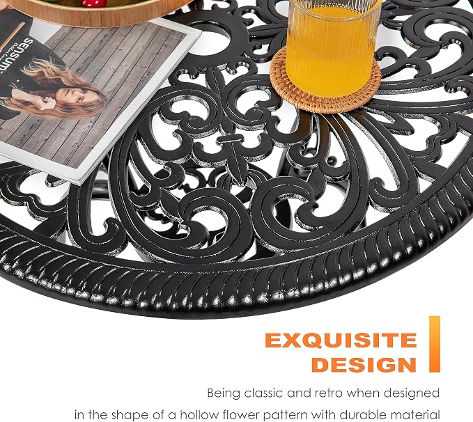 NUU GARDEN 3 Piece Outdoor Bistro Table Set, All Weather Cast Aluminum Patio - Image 9