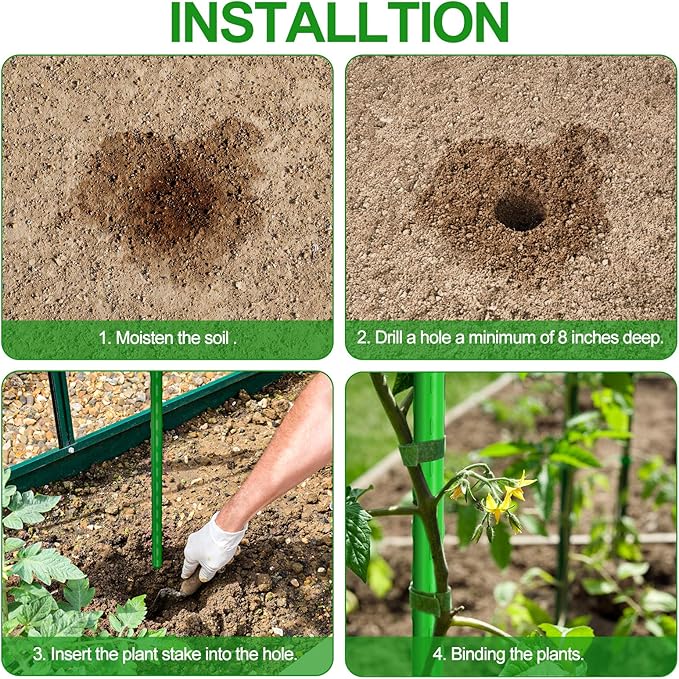 WAENLIR Garden Stakes 36 inch 3ft Sturdy Tomato Stakes, Plant Stakes - Image 6