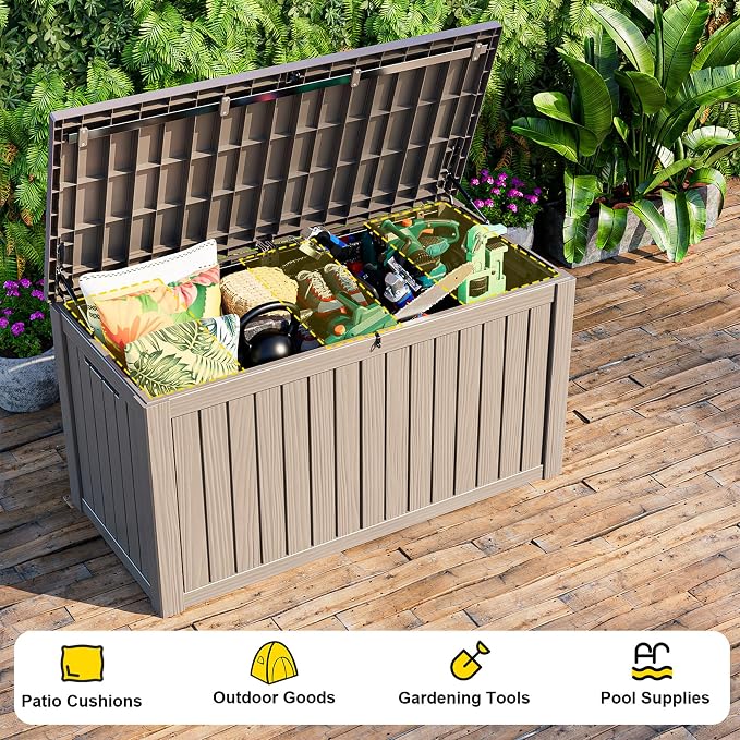 EasyUp 180 Gallon Outdoor Deck Box Waterproof, UV Resistant Resin Outdoor - Image 6