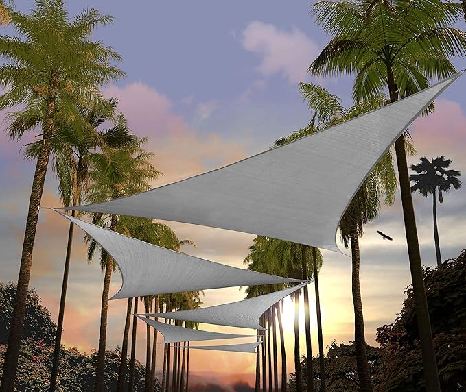 Amgo Custom Size 11' x 11' x 11' Gray Triangle Sun Shade Sail UPF50+ AGTAPRT12 by Amgo