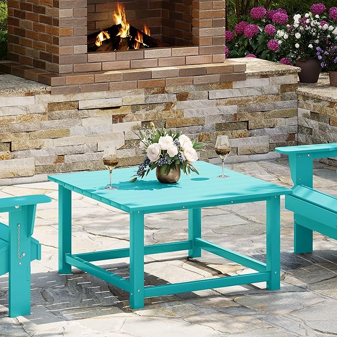WestinTrends Malibu Low Outdoor HDPE Square Patio Coffee Table by WestinTrends