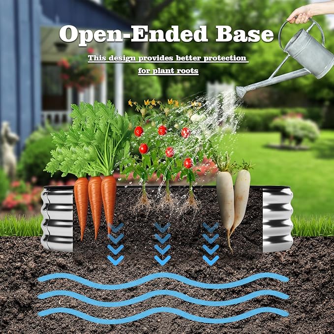 Raised Garden Beds Outdoor Galvanized Planter Raised Garden Bed 4x2x1ft Flower - Image 6