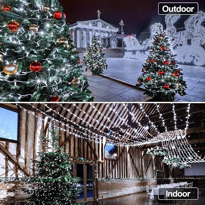 String Lights, 328 FT Cool White with 1000 LEDs for Indoor and Outdoor Use