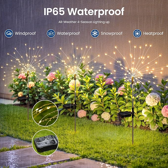 Solar Lights Outdoor, 120LED 2pack Fairy Garden Lights Decor - Image 6