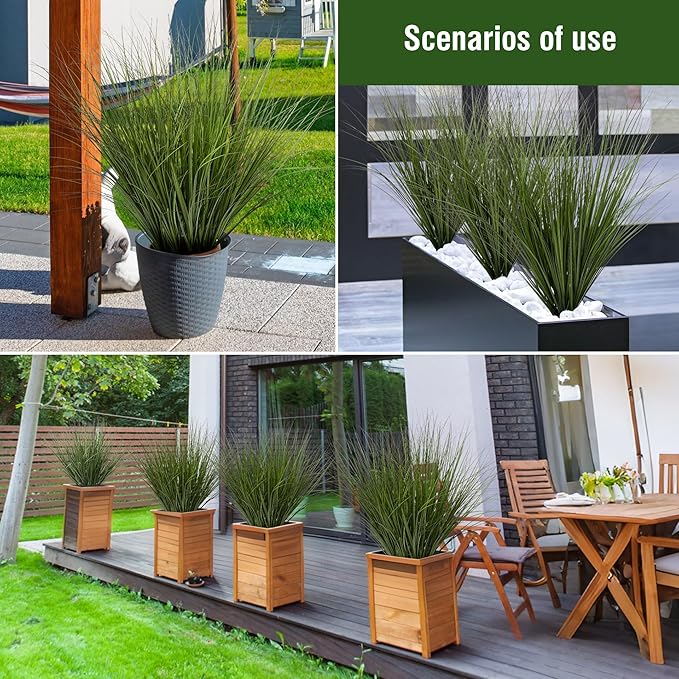 Artificial Wheat Grass Greenery Stems, 6 Pack, 26.4 Inch Green Plastic