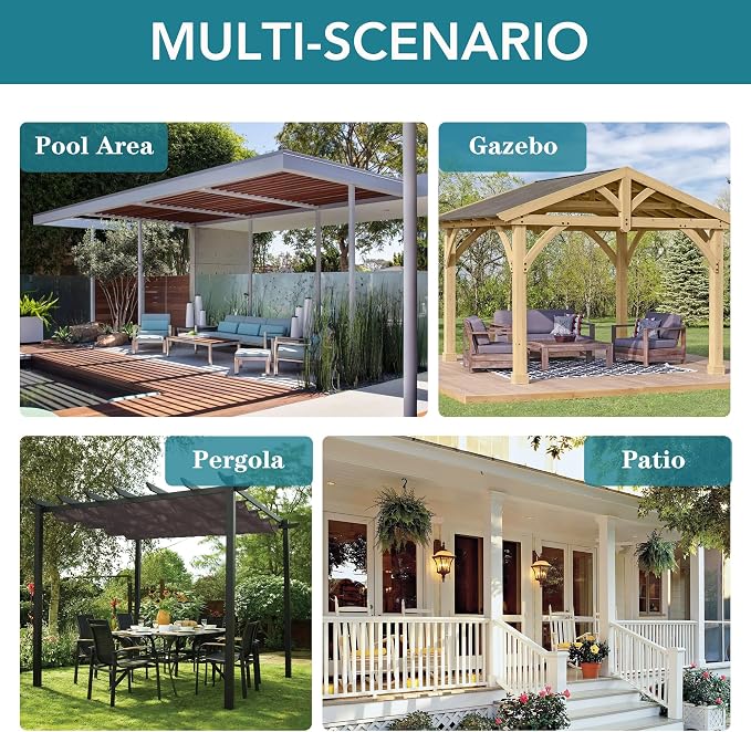 HolidayIdeas Patio Curtains Outdoor Waterproof-4 Panels 54x84 Inch-Windproof - Image 6