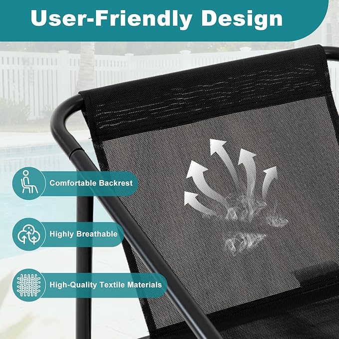 DUMOS 4 Piece Patio Furniture Set，Outdoor Patio Furniture Conversation Set - Image 5