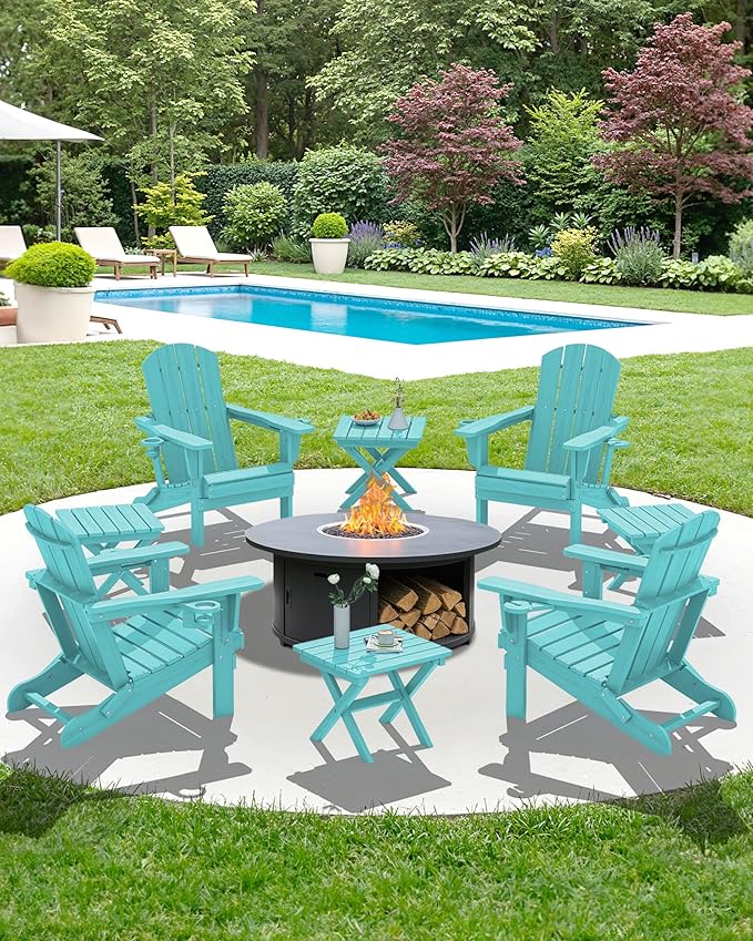 SERWALL Folding Outdoor Side Table Set of 6, Adirondack End Table - Image 10