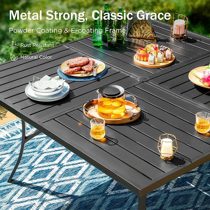 PHI VILLA 9 Pieces Outdoor Patio Dining Set - Image 5