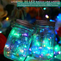 String Lights for Mason Jars, 12 Pack Solar 30 LED Waterproof