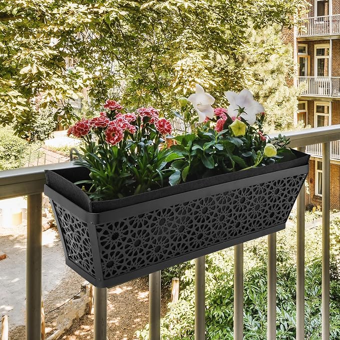Adnee 2 Pcs 24 Inch Fabric Plant Window Box Liners-Rectangular Non-Woven - Image 6