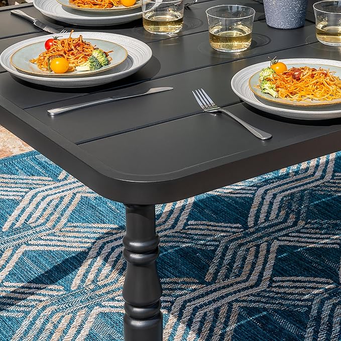NUU GARDEN Outdoor 37” Dining Table, Square Metal Dining Table - Image 4