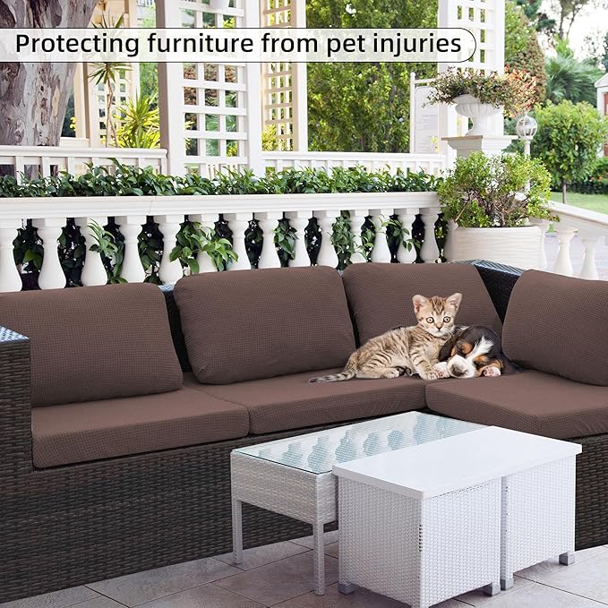 Sofa Covers for Outdoor Cushions, Stretch Fit, Camel