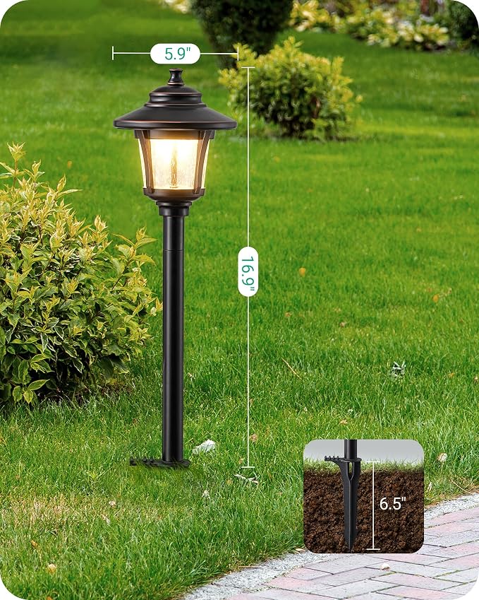 EDISHINE Low Voltage Landscape Lighting, 12V 3W 120LM 3000K Seed Glass Outdoor - Image 7