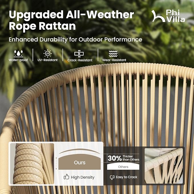 PHI VILLA 5 Piece Outdoor Dining Set - Image 3