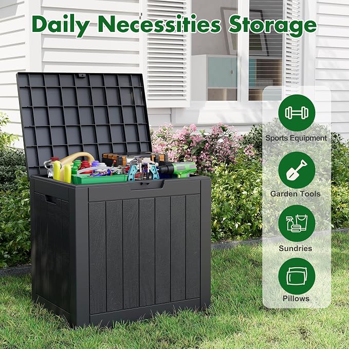 Outdoor Storage Box, Resin Deck Boxes Indoor and outdoor, Waterproof Storage - Image 3