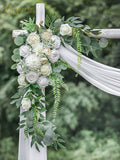 Artificial Flower Swag, Creamy White Silk Wedding Arch Decor, 40 Inch