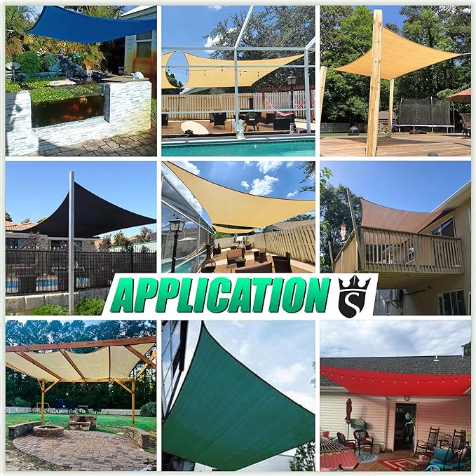Royal Shade 10' x 20' Beige Rectangle Sun Shade Sail Canopy Outdoor Patio - Image 5