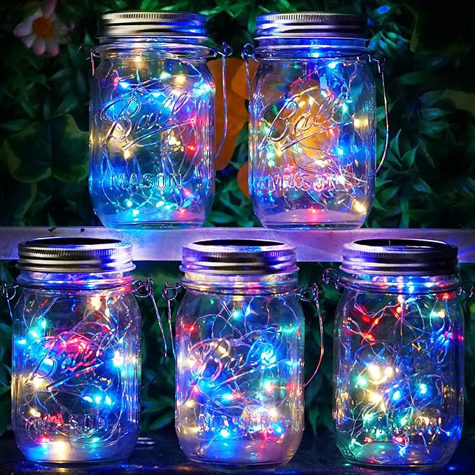 String Lights Mason Jar Lids, 12 Pack Solar LED with 30 Micro LEDs