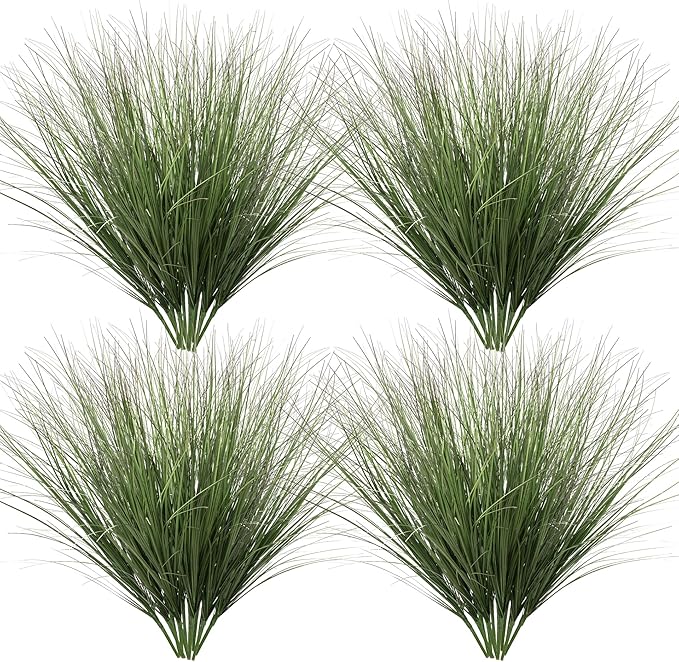 Artificial Plants Greenery: 48 Pieces Green Plastic Wheat Grass, 26.4 Inch