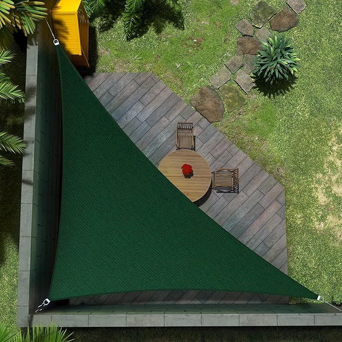 Amgo Custom Size 17' x 21' x 27' Green Right Triangle Sun Shade Sail Order to by Amgo