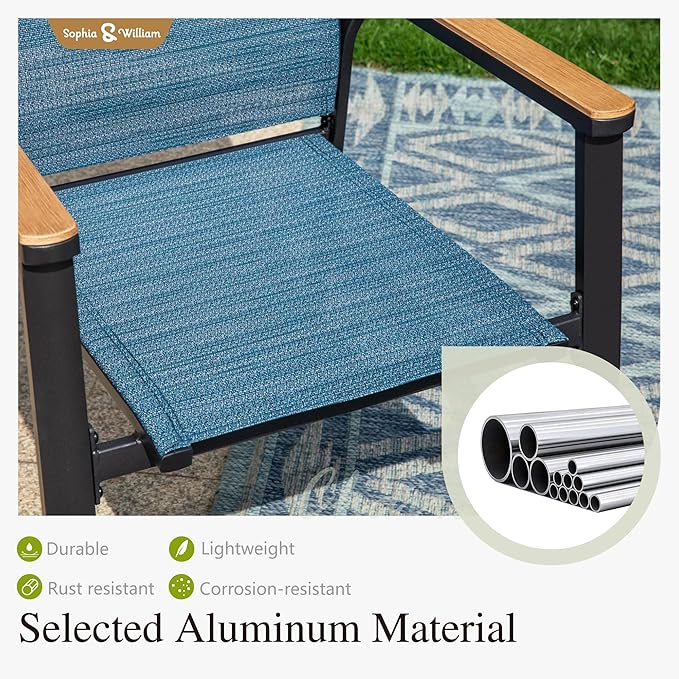 Sophia & William Outdoor Patio Dining Set 7 Pieces, 6 Aluminum Patio Dining - Image 5