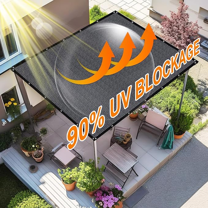 Artpuch 90% Sun Shade Cloth, 4 x 16 FT Pergola Shade Cover Canopy - Image 3
