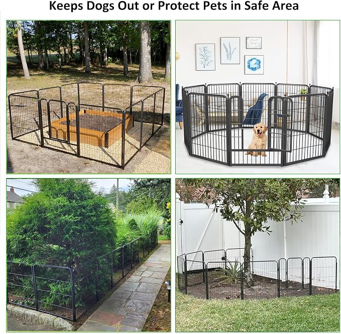 Garden Fence with Gate Metal Fencing Outdoor - Image 6