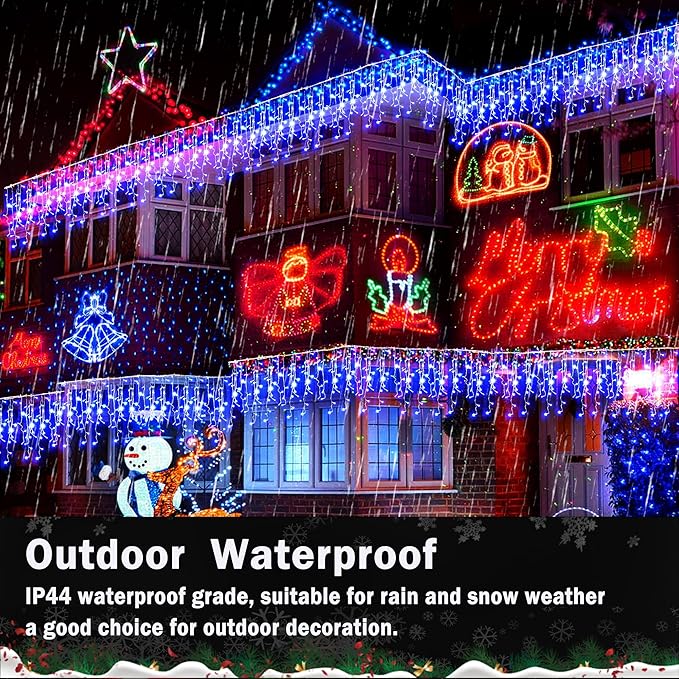 String Lights – 400 LED, 33 ft, Blue, 8 Lighting Modes for Outdoor Use