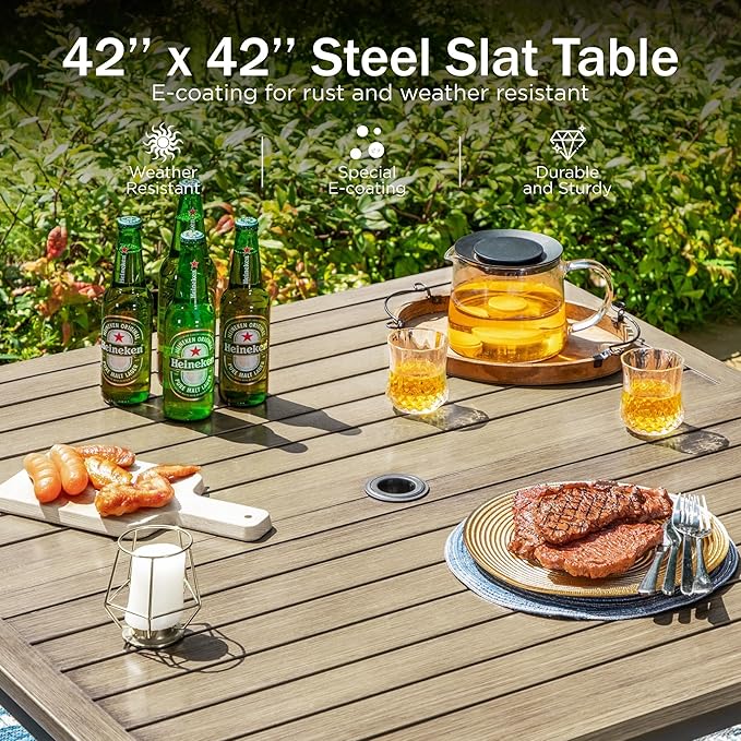PHI VILLA 5 Pieces Outdoor Dining Set - Image 6