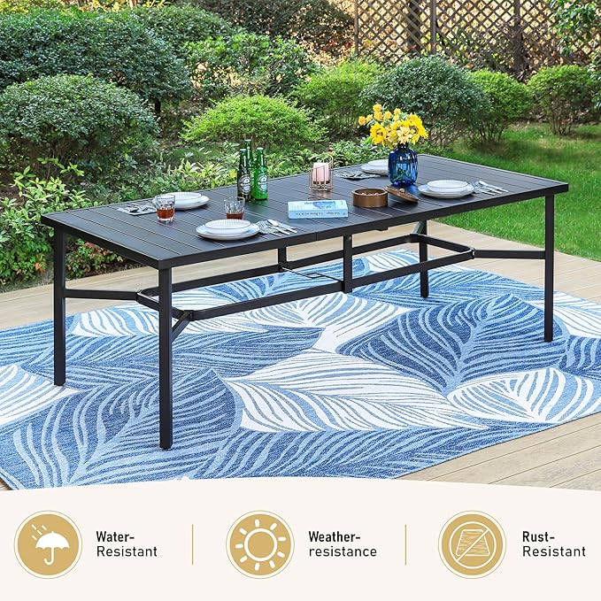 Patio Dining Set 9 PCS, 8 Stable Outdoor Dining Chairs - Image 5