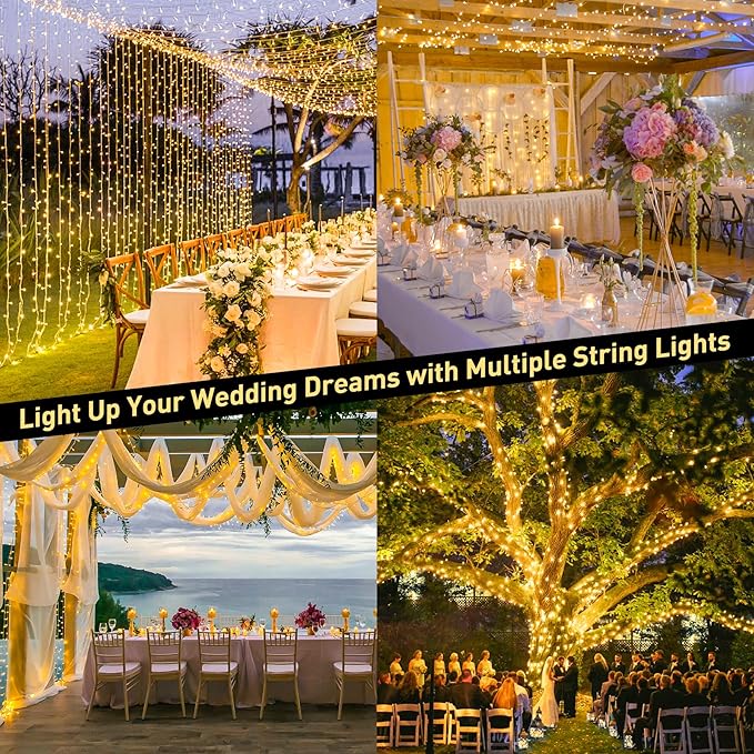 String Lights, 800 Warm White LED Christmas Lights with Remote and Timer
