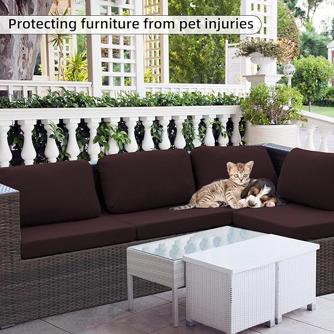 Sofa Cover Set, Stretch Outdoor Cushion Covers in 4 to 14 Piece Sets