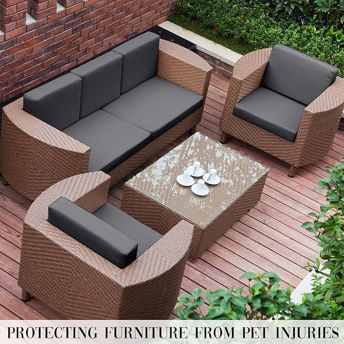 Sofa Cushion Covers, 12-Piece Stretch Outdoor Set, Polyester Spandex
