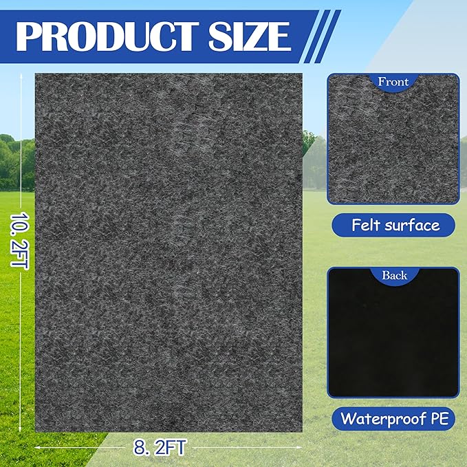 Storage Shed Floor Mat 8.2 x 10.2 FT Gray Felt Waterproof