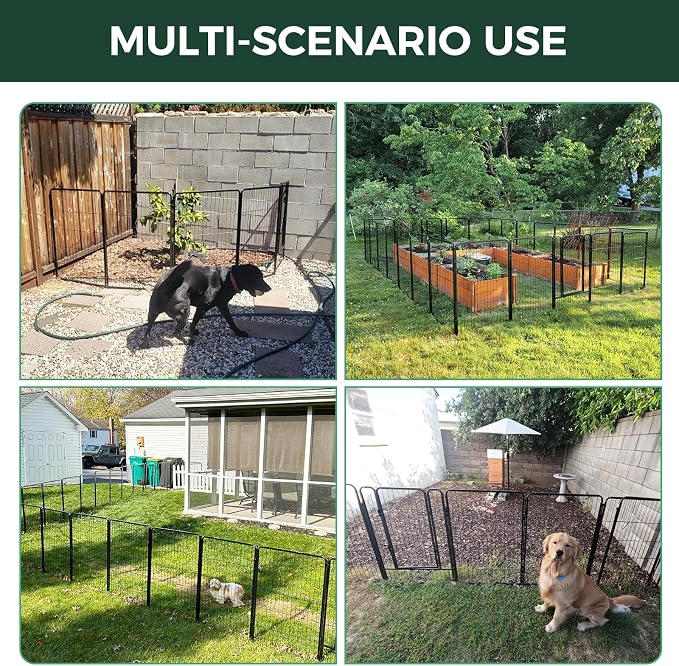 FXW Garden Fence Outdoor for The Yard – 24in x 15.2ft Heavy Duty Metal Animal - Image 6