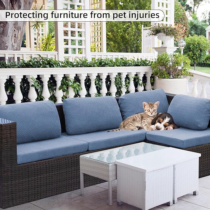 Sofa Covers, Stretch Outdoor Cushion Slipcovers, Polyester-Spandex Blend