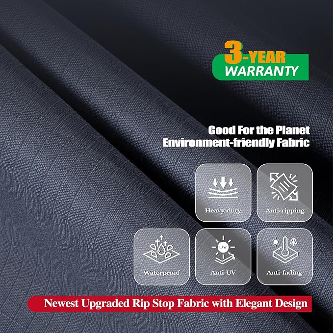 Patio Furniture Cover, Waterproof Anti-UV Grey for 72-84 Inch Dining Set