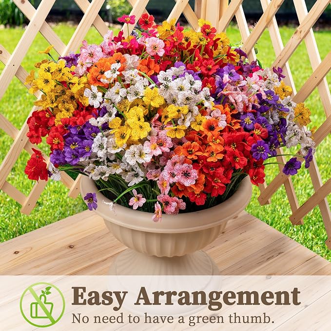 24 Bundles Artificial Flowers for Outdoors/Indoors, Fake Flowers Plants for - Image 6