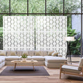 Decorative Fence Metal Privacy Screen, Freestanding, White, 72 x 47 Inch