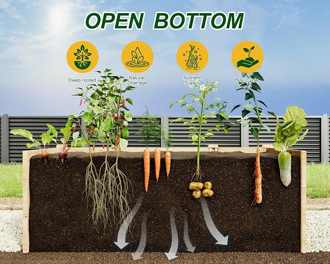 AMERLIFE U-Shaped Raised Garden Bed, 7.5Wx15Dx1.6H Free Combination Outdoor - Image 6
