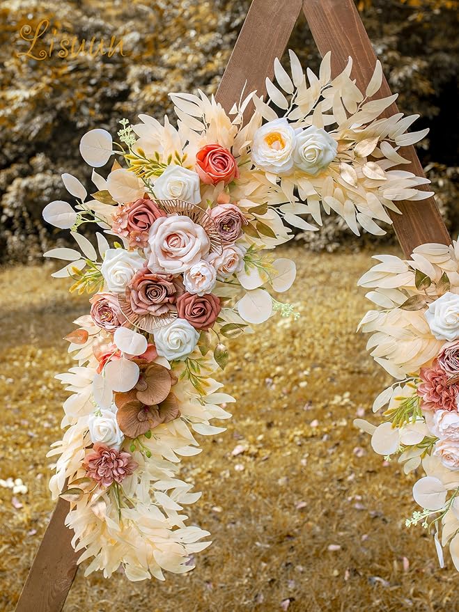 Champagne Artificial Flowers Silk Swag for Wedding Arch, 40 Inch Long