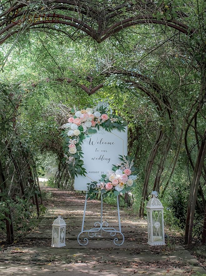 Artificial Flowers, 40 Inch Pink Peony and Rose Swag for Arch Decor